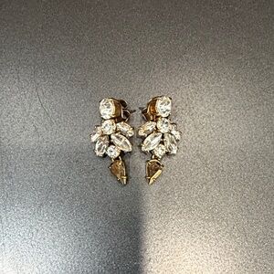 J. Crew Gold-Tone Crystal Cluster Drop Earrings